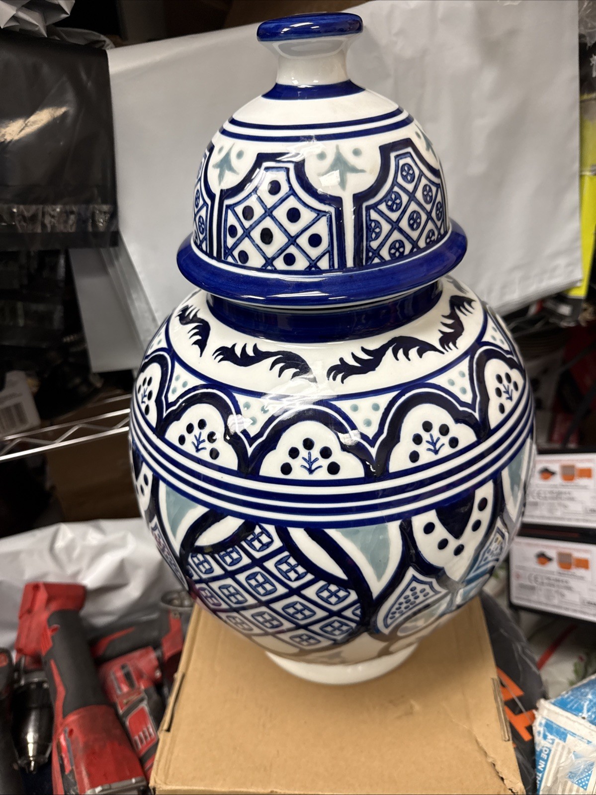 Vantage Chinese Vase 20” Hand Made And Hand Panted