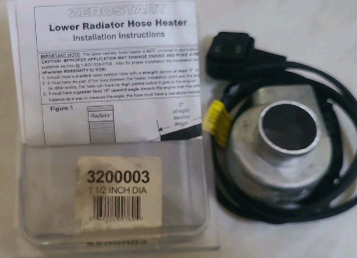 Zerostart Engine Heater Lower Radiator Hose Heater 1-1/2