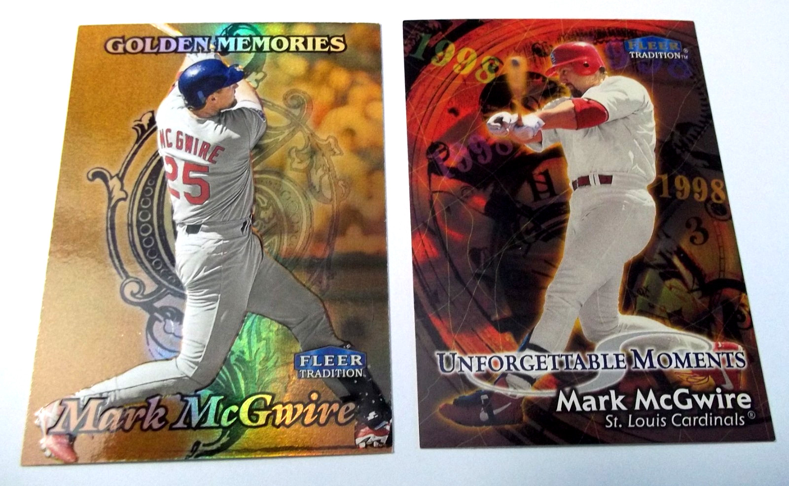 1998 Fleer (2) Mark McGwire - Golden Memories & Unforgettable Moments -FREE Ship