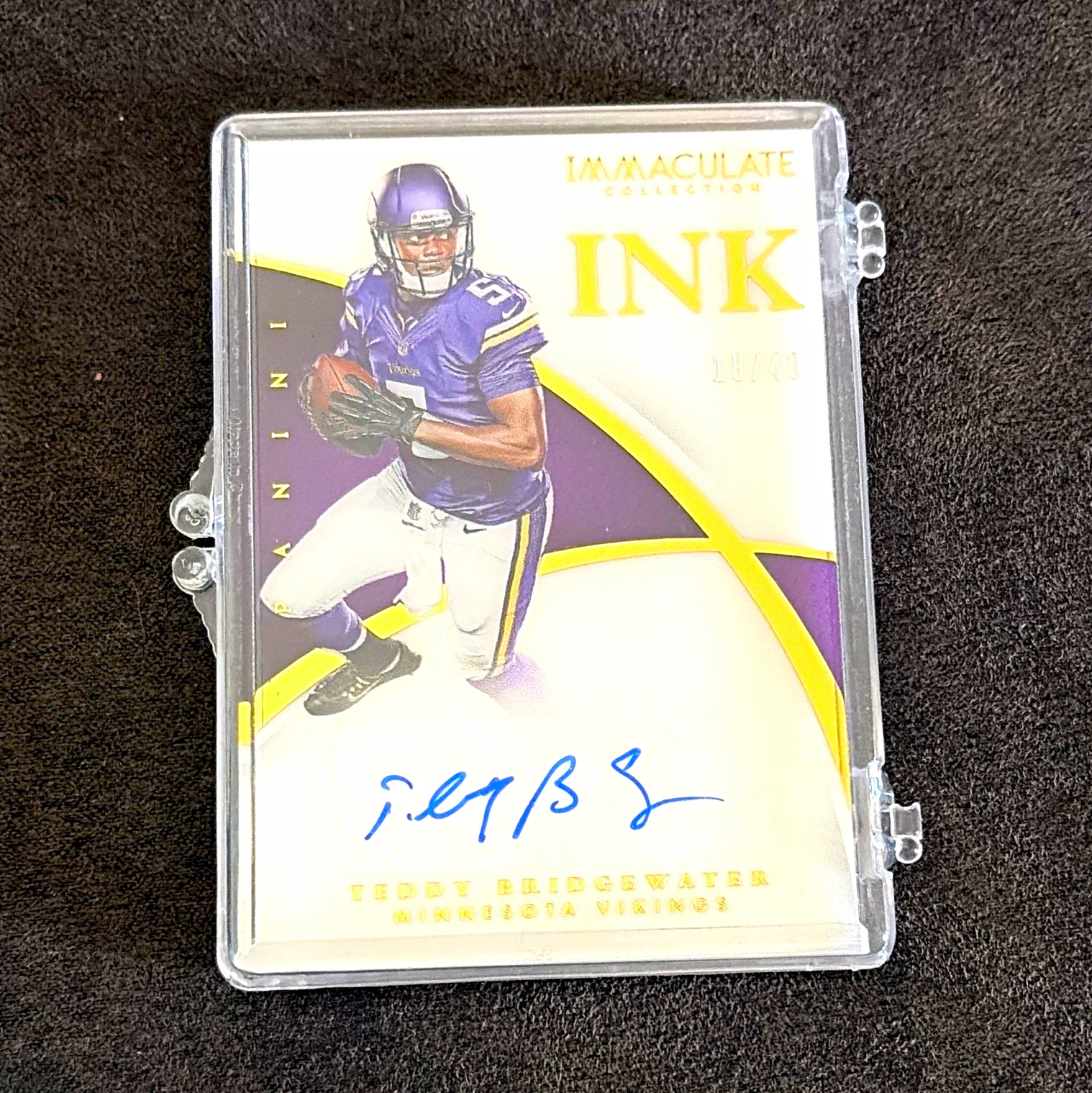 Panini 2015 Immaculate Collection Teddy Bridgewater Ink Auto #II-TE /49 Panini 2015 Immaculate Collection Teddy Bridgewater Ink Auto #II-TE /49