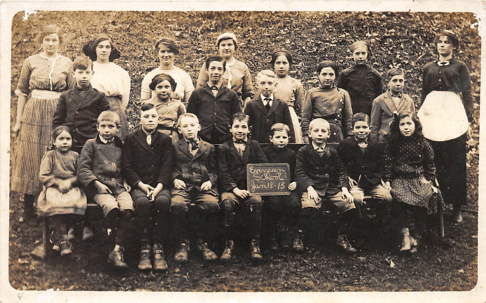 H82/ Interesting Teacher RPPC Postcard c1910 Early School Students 95