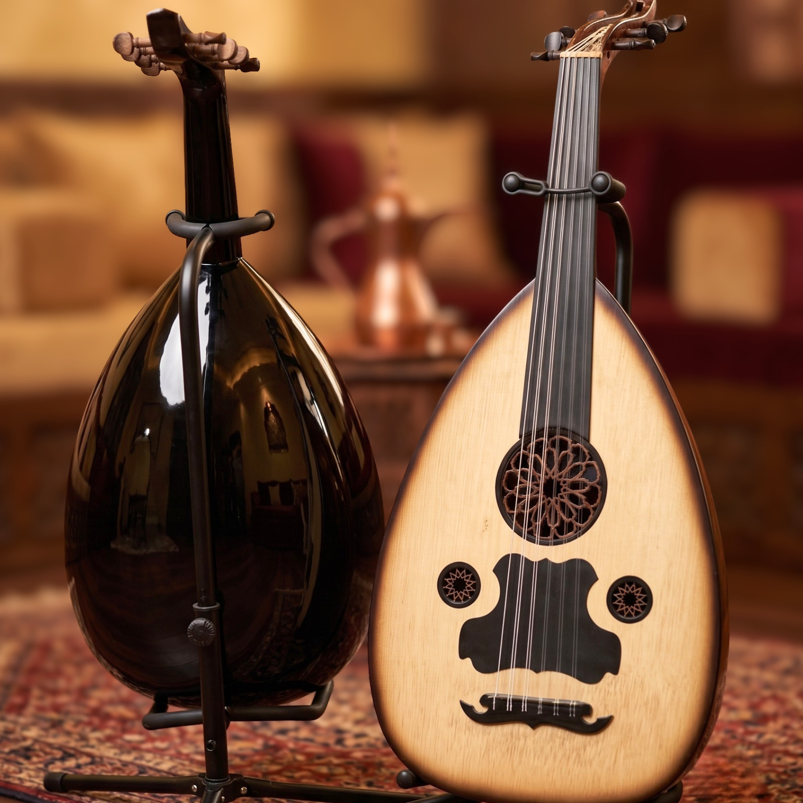 Arabic Oud Instrument Handmade, Arabic Lute , Natural Wood Oud + Bag