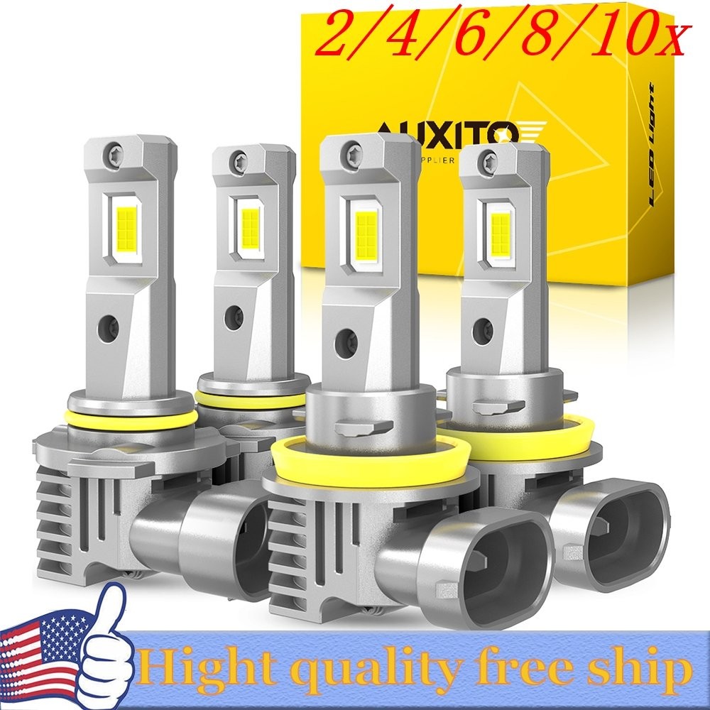 4/8X 9005 H11 LED Headlight+Fog Light Super Bright bulb Kit 8000K White High Low