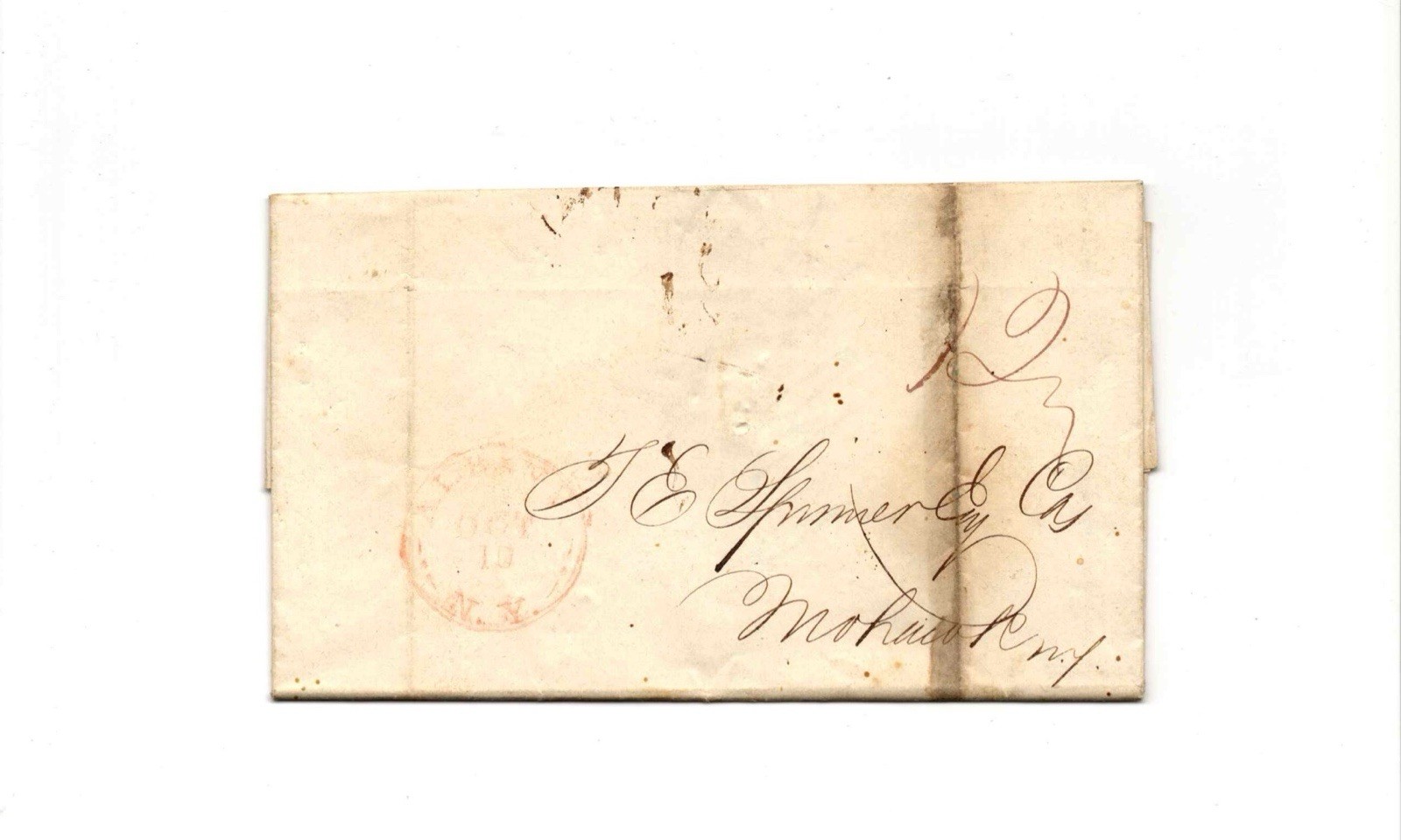 Antique 1839 Stampless NEW YORK STATE BANK ALBANY TO MOHAWK NY COVER LETTER Antique 1839 Stampless NEW YORK STATE BANK ALBANY TO MOHAWK NY COVER LETTER