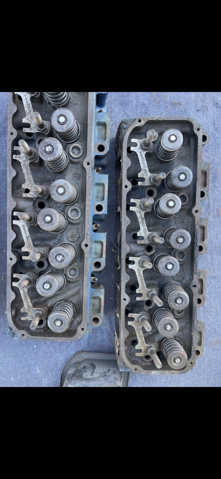 Set Of 1971 Ford Boss 351 Cleveland Closed Chamber Four Barrel Cylinder Heads Set Of 1971 Ford Boss 351 Cleveland Closed Chamber Four Barrel Cylinder Heads