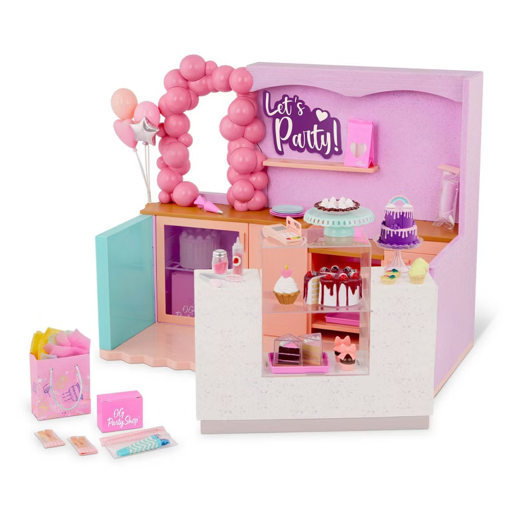 Our Generation Party Shop & Accessories Playset for 18\'\' Dolls: 59 Pieces