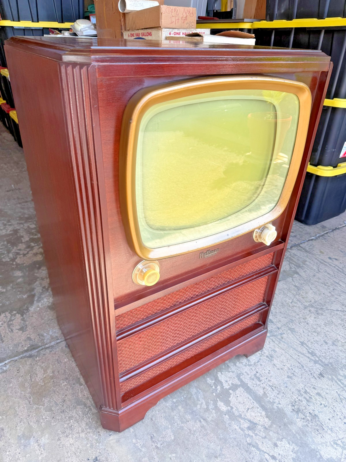 Vintage HOFFMAN EASY VISION B&W TELEVISION #887 ~ HANDSOME UNRESTORED 50's TV