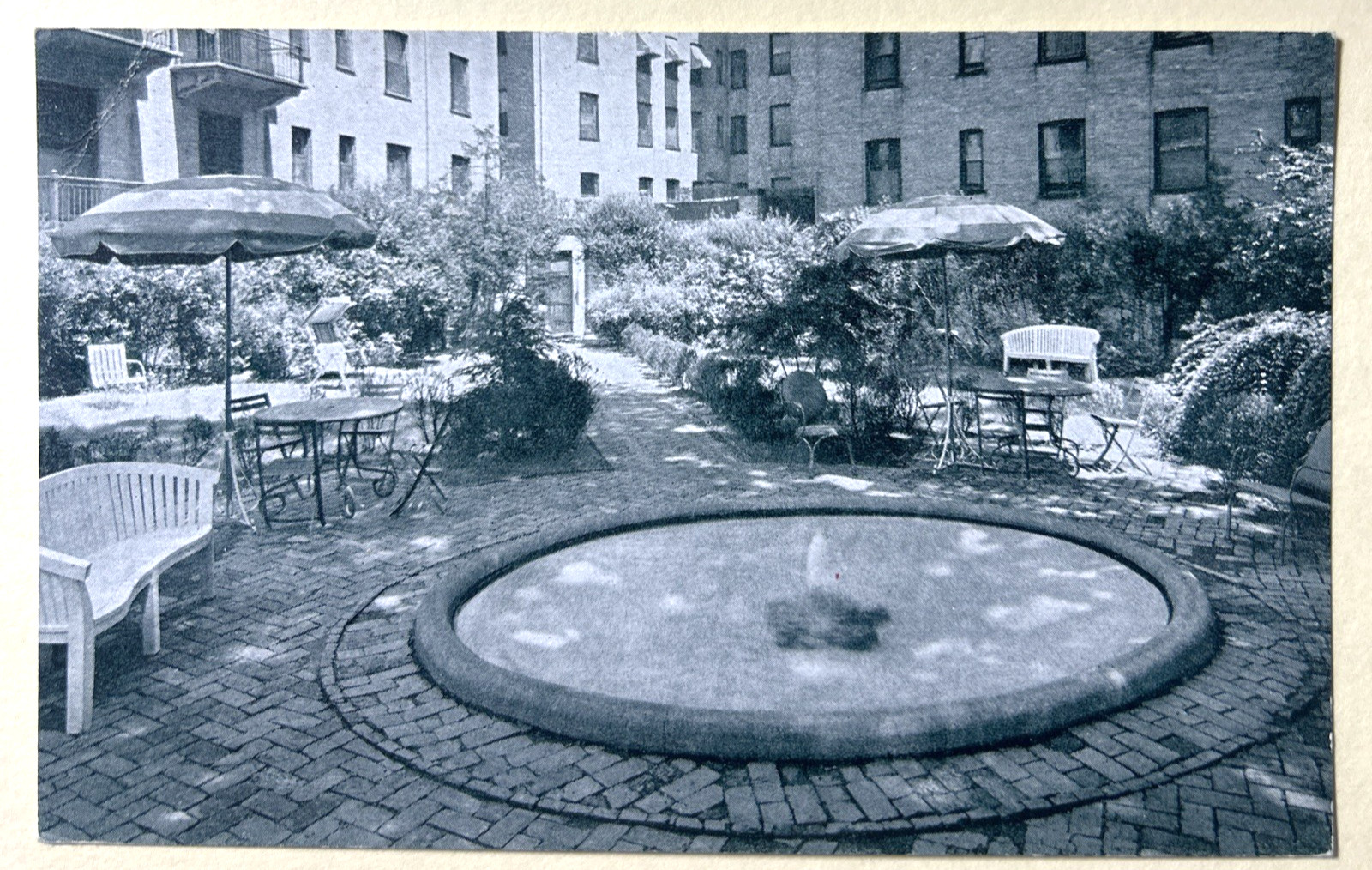 Burlington Hotel Garden Thomas Circle Washington D.C. 1946 PM Postcard
