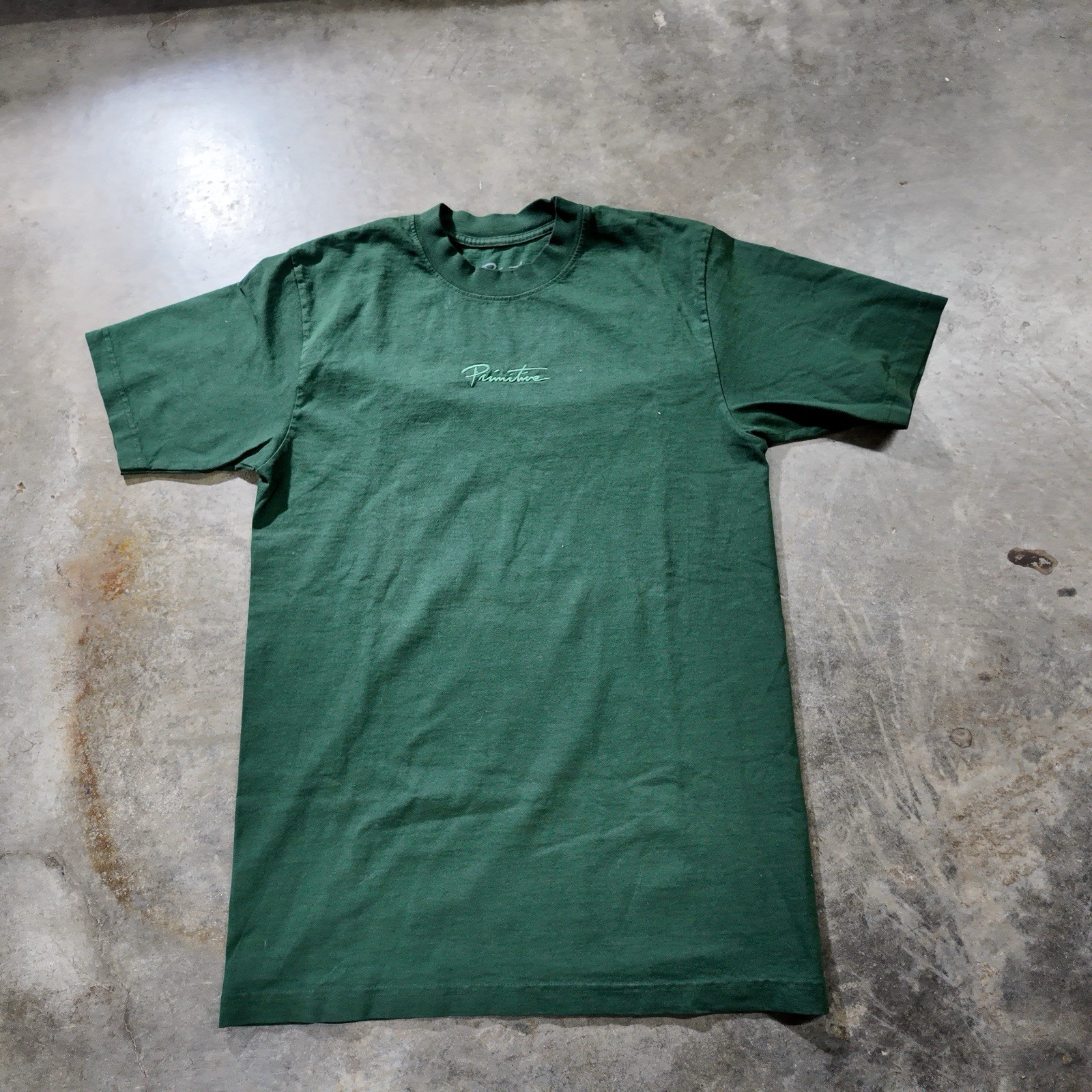 Primitive Skateboarding Tee Mens M Green Embroidered Script Logo Skate T-Shirt Primitive Skateboarding Tee Mens M Green Embroidered Script Logo Skate T-Shirt
