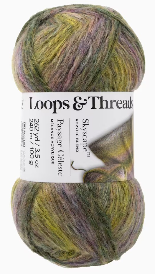 Loops And Threads Skyscape Yarn | “Chartreuse/Purple” | Self-Patterning | NEW