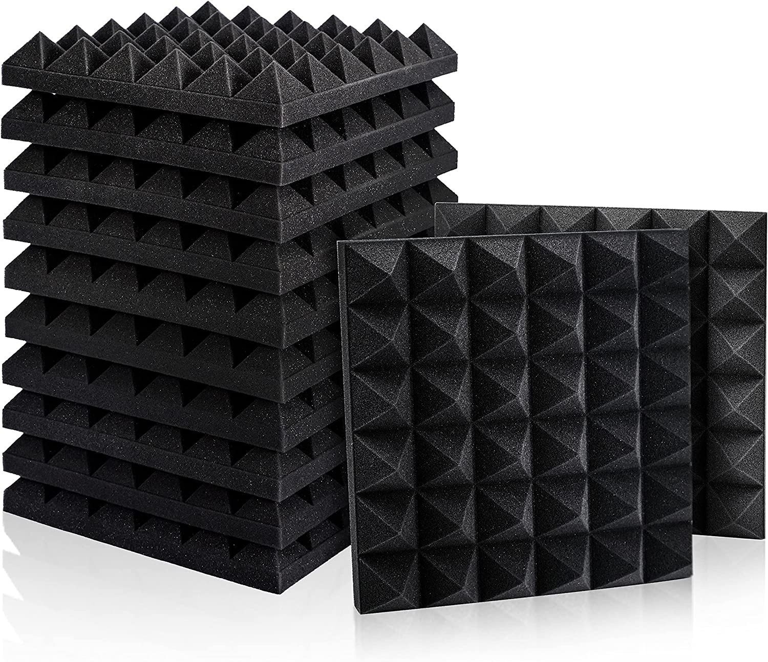 12-48 pcs Acoustic Foam Panel Soundproof Noise Cancelling for Home Office Studio