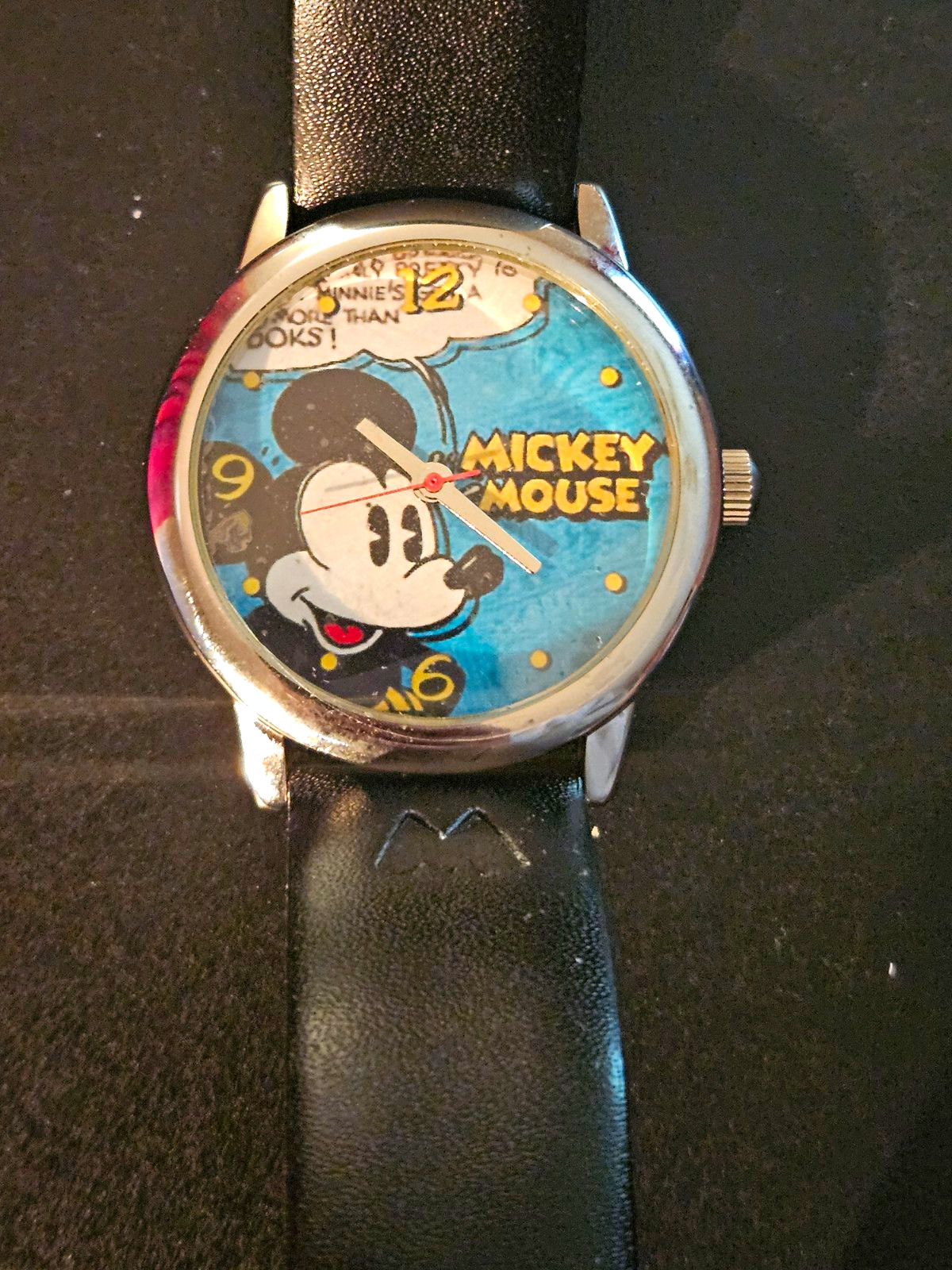 Disney Mickey Mouse  75thAnniversary Watch Vintage Cosmic Tin F325781 New Batter