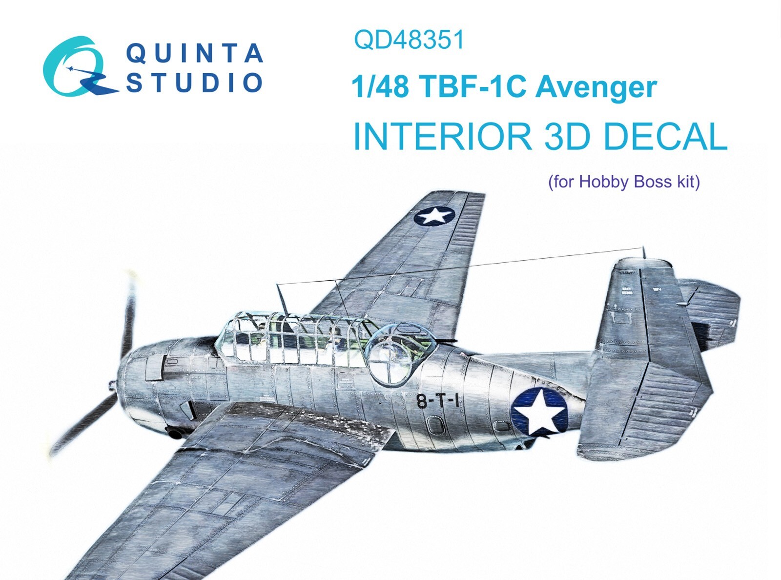 Quinta Studio QD48351 3D Interior Decal for TBF-1C Avenger (for Hobby Boss) 1/48