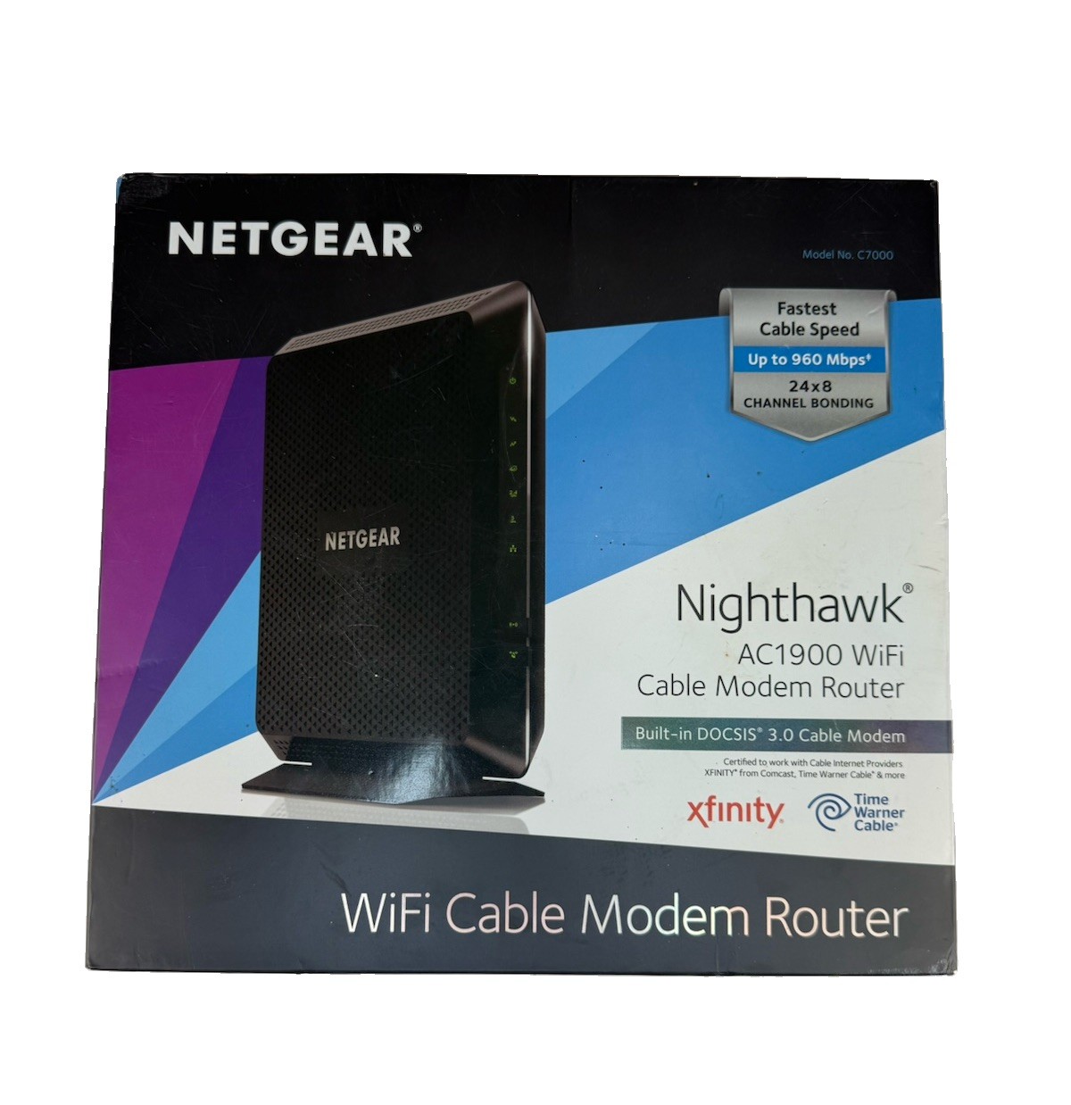 NETGEAR Nighthawk AC1900 WiFi Cable Modem Router Combo DOCSIS 3.0 C7000 Xfinity