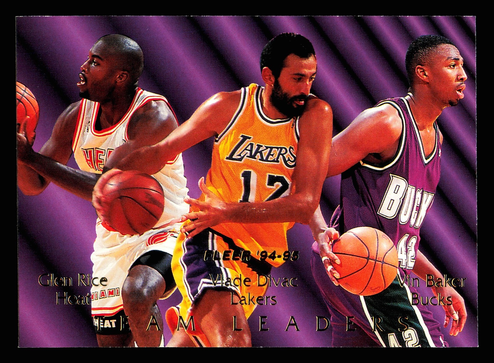 1994-95 Fleer #5 Glen Rice / Vlade Divac / Vin Baker Team Leaders