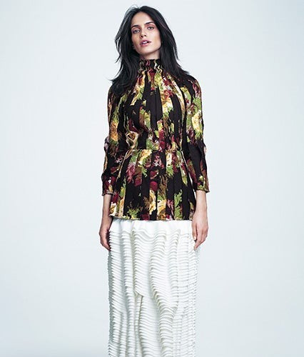 NWT New H&M 2014 Design Award Sz 8 Eddy Anemian Pleated Top Blouse MSRP $249