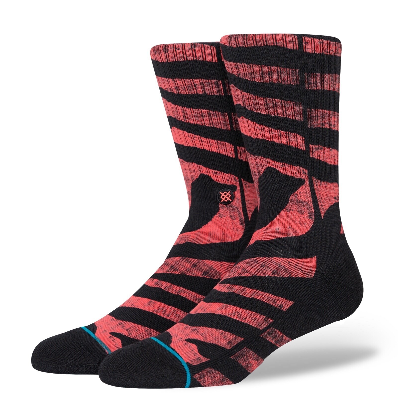 Stance Adult Red Black Crew Cotton Cushion InfiKnit Voodue Casual Socks L 9-13 Stance Adult Red Black Crew Cotton Cushion InfiKnit Voodue Casual Socks L 9-13