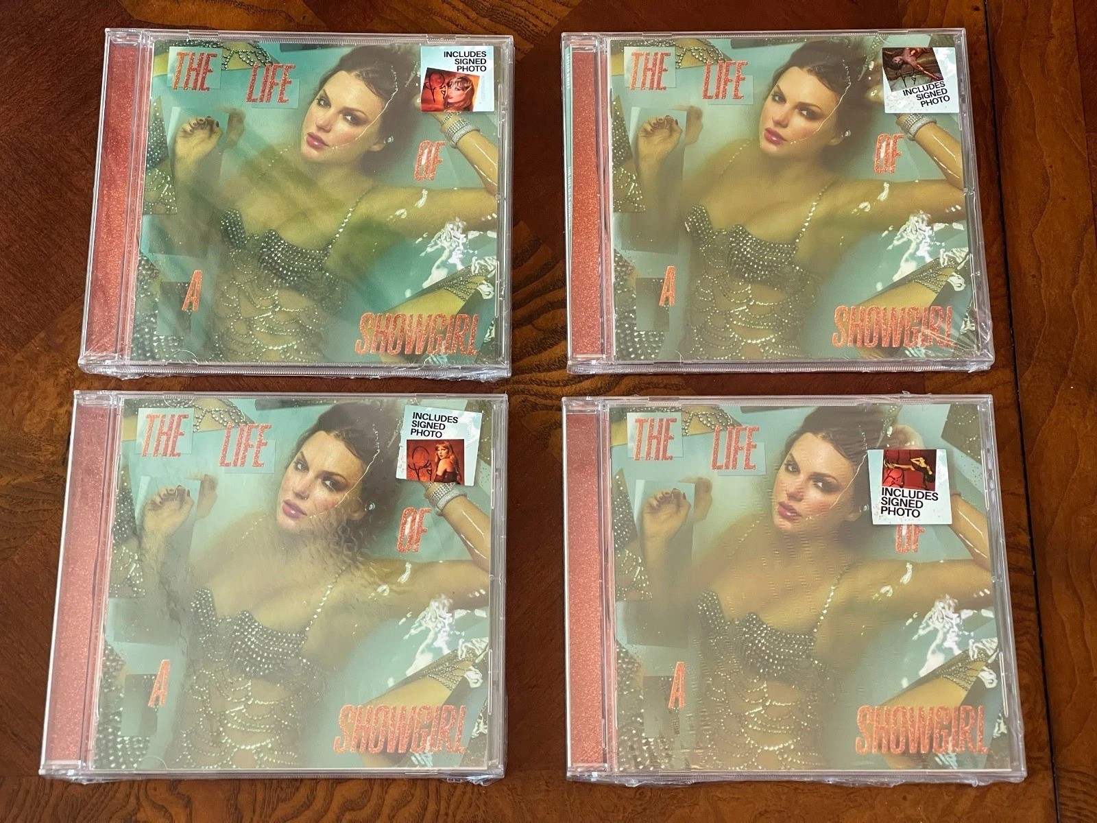 Taylor Swift The Life of a Showgirl - SIGNED CD SET of 4 Autographed, New Taylor Swift The Life of a Showgirl - SIGNED CD SET of 4 Autographed, New