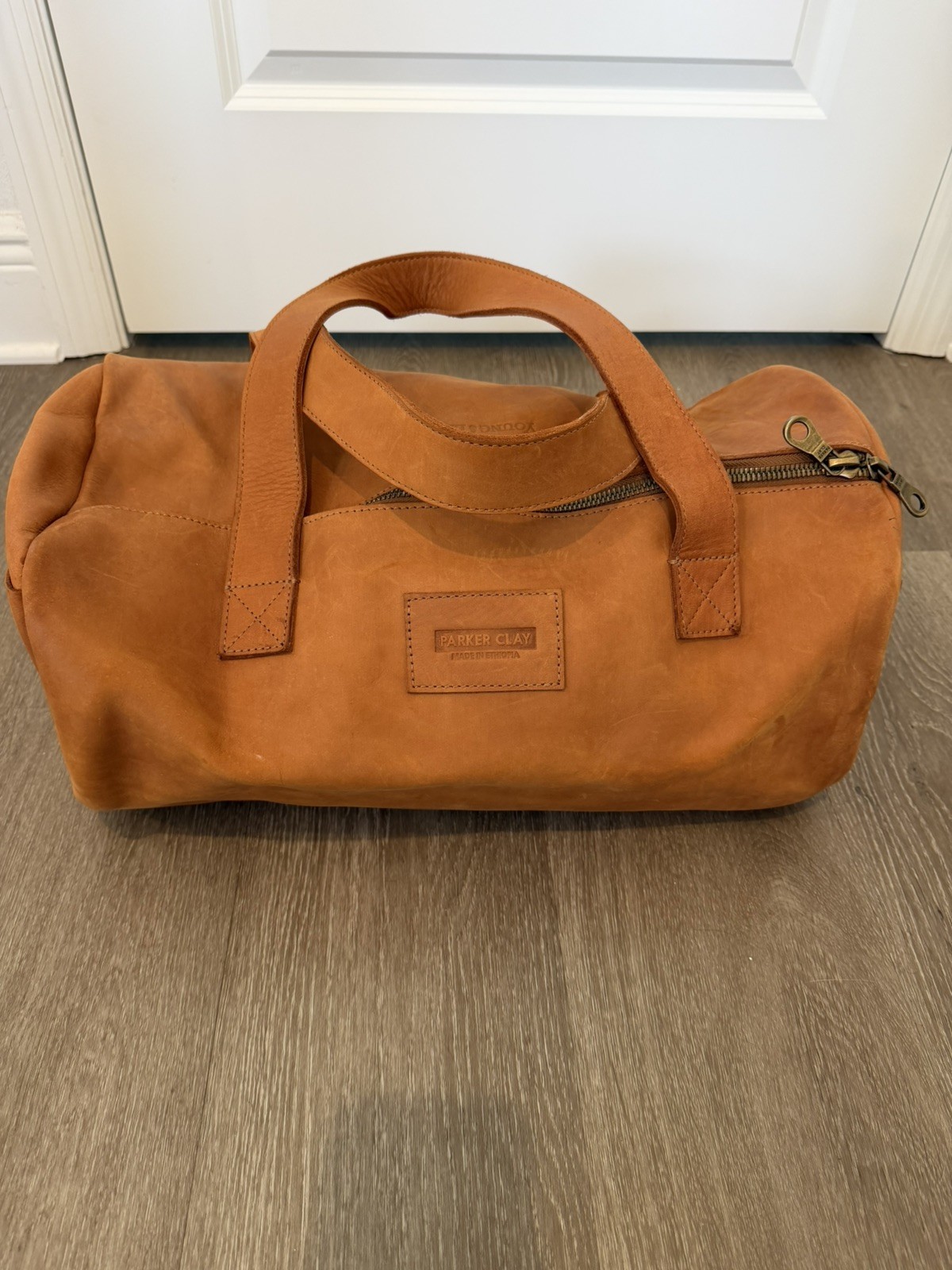 PARKER CLAY OVERNIGHT DUFFLE BAG BROWN LEATHER PARKER CLAY OVERNIGHT DUFFLE BAG BROWN LEATHER