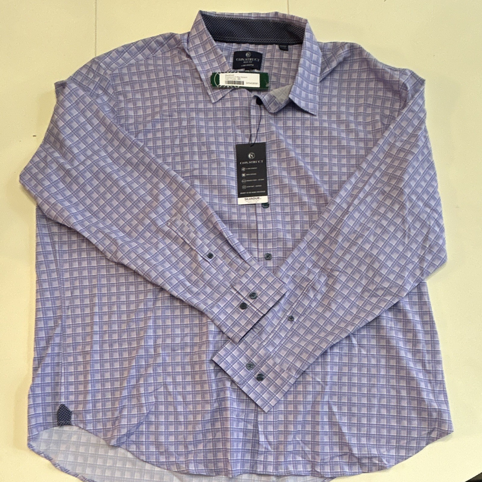 Men’s Con.Struct Stitch Fix Slim Fit Stretch 2XL Button Shirt, Purple Men’s Con.Struct Stitch Fix Slim Fit Stretch 2XL Button Shirt, Purple