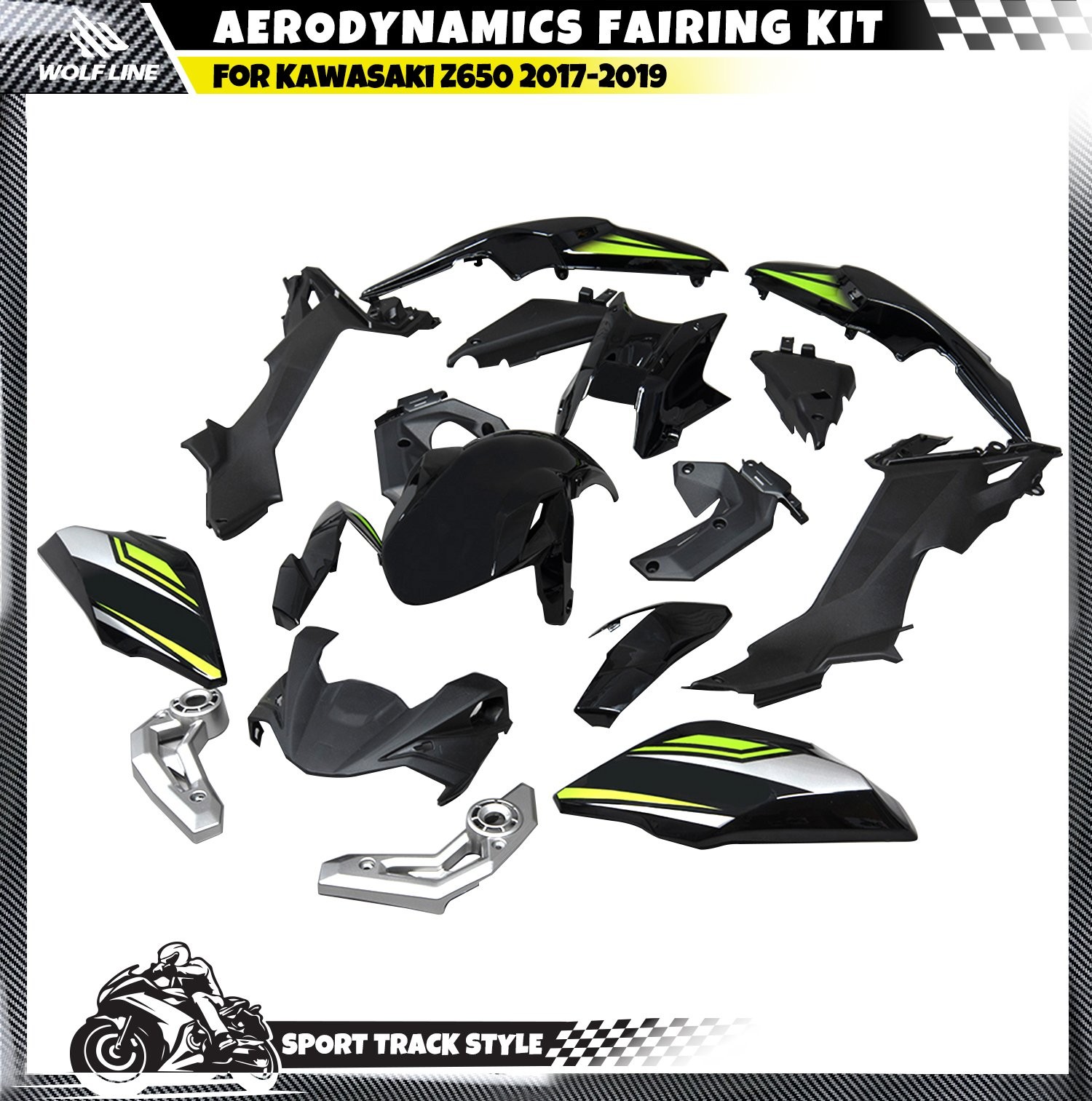 WOLFLINE Fairing Kit For Kawasaki Z650 2017 2018 2019 ABS Plastic Bodywork