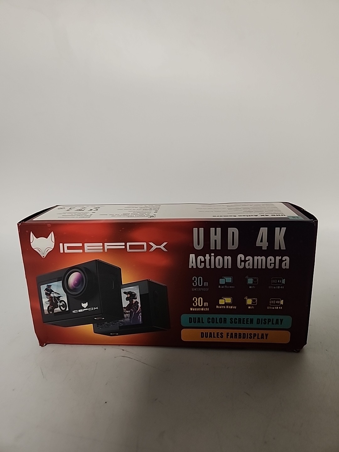 IceFox UHD 4K Action Camera Waterproof 30m, Duel Screen, WiFi, Image Stabilizer IceFox UHD 4K Action Camera Waterproof 30m, Duel Screen, WiFi, Image Stabilizer