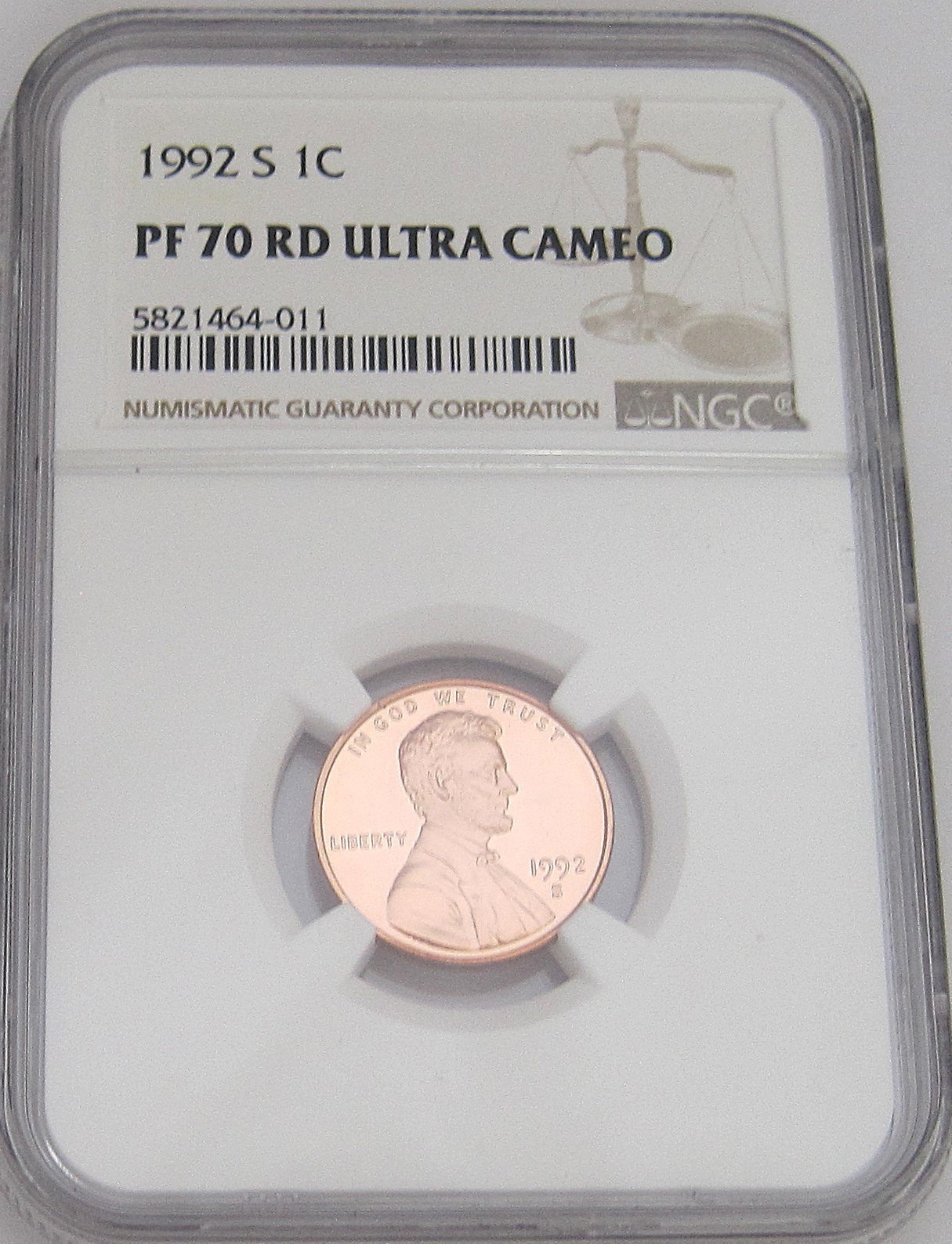 1992-S Lincoln Memorial Cent NGC PF70 RED ULTRA CAMEO - RED HOT PROOF =Top Grade 1992-S Lincoln Memorial Cent NGC PF70 RED ULTRA CAMEO - RED HOT PROOF =Top Grade