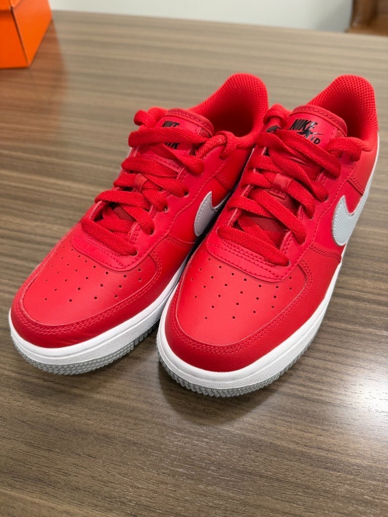 Nike Air Force 1 Low (Youth Size 3.5Y) – Red/Grey – Rare - Excellent Condition