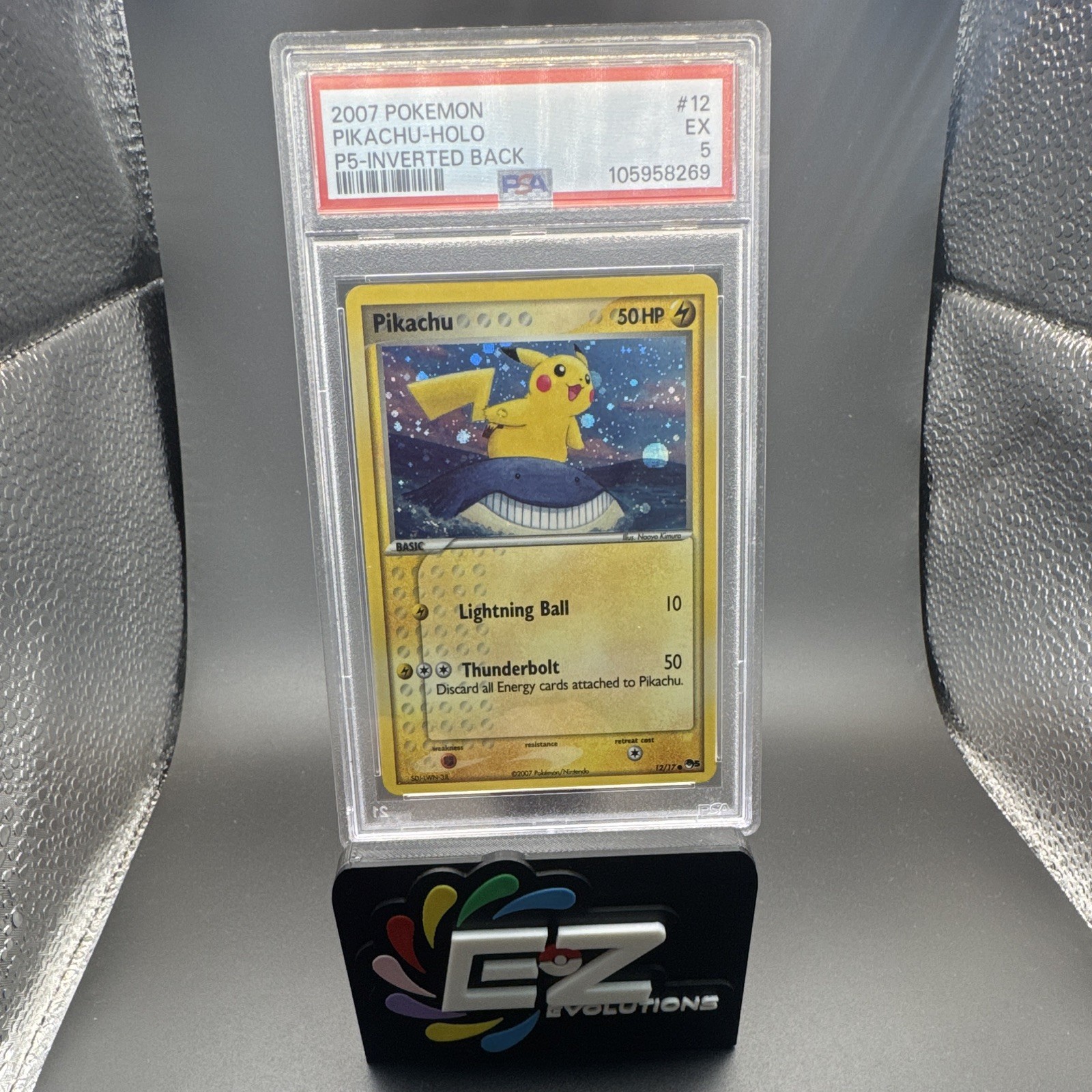 Pikachu 012/017 POP Series 5 Holo PSA 5 inverted Back Holo