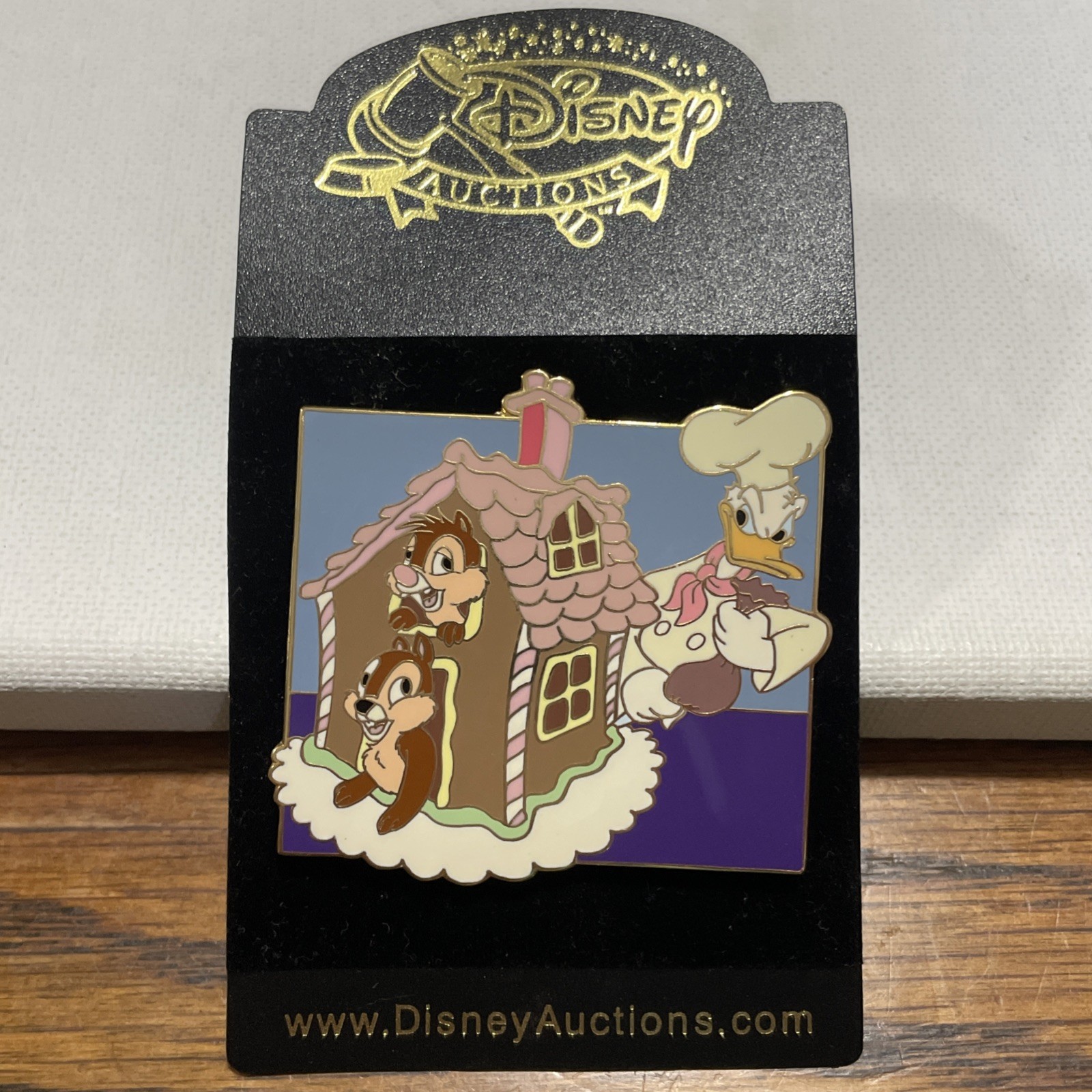 Disney Auctions Exclusive Gingerbread House Chef Donald, Chip and Dale- LE 1000