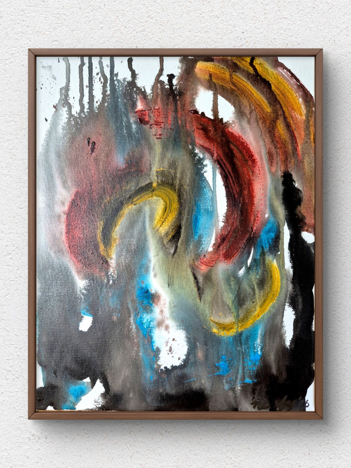Original Expressive 11x14 Abstract Acrylic Canvas Signed Artwork Bold Colors A35