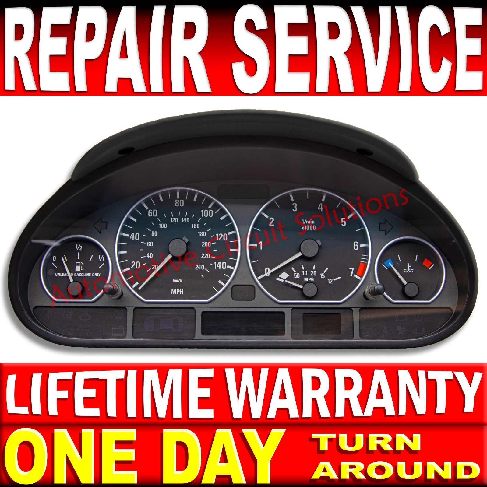 03-06 BMW E46 Dash Speedometer Instrument Gauge Cluster REPAIR SERVICE* 3-Series