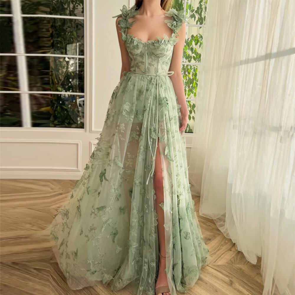 New Womens Beautiful Prom 3D Flower A-line Tulle Evening Dress Purple Prom Dress New Womens Beautiful Prom 3D Flower A-line Tulle Evening Dress Purple Prom Dress