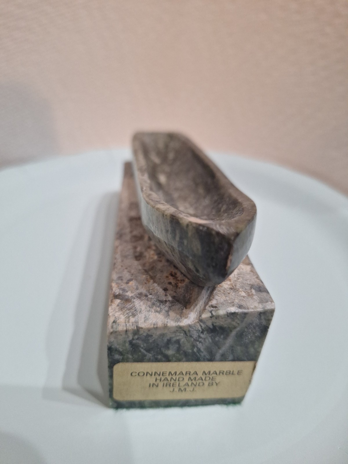 Vintage Genuine Connemara Handmade In Ireland Boat on Stone Vintage Genuine Connemara Handmade In Ireland Boat on Stone