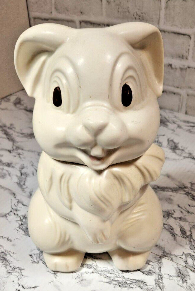 VTG Easter Bunny Cookie Jar Disneyana Thumper Bambi Mid Century Rabbit Pre 1970s