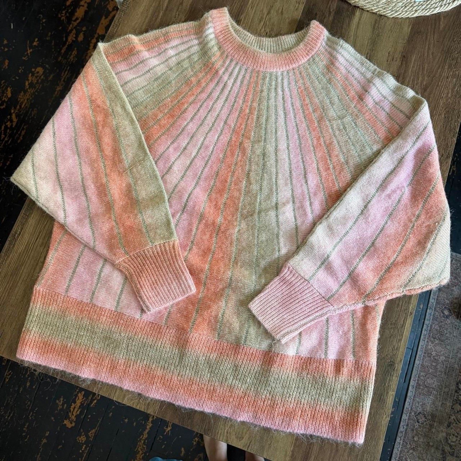Vintage Cato pastel knit sweater with gold stitching Vintage Cato pastel knit sweater with gold stitching