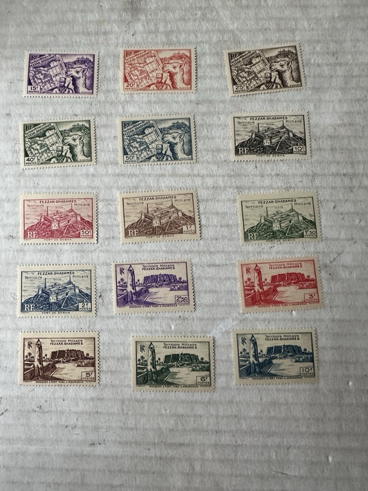 Libya Fezzan-Ghadames #YT28-YT42 MH 1946 Sabha Mourzouk Camel [1N1-1N15] Stamps