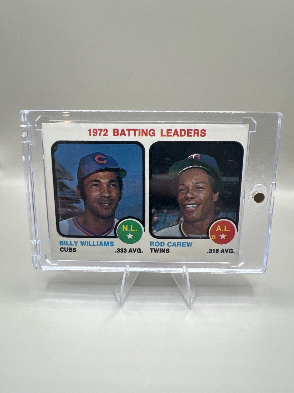 Sharp 1973 Topps #61 MLB Leading Batters (Billy Williams/Rod Carew) Card-EX