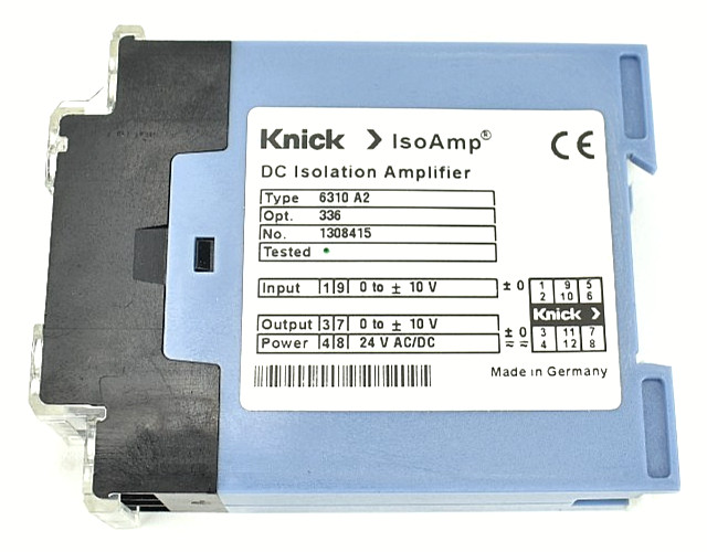 Knick 6310 A2 IsoAmp DC Isolation Amplifier 0±10V 24V AC/DC DIN Rail