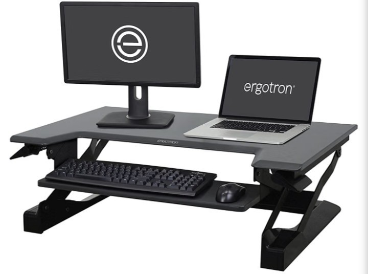 Ergotron -  33-397-085 WorkFit-T Sit-Stand Desktop Workstation Stand - Black