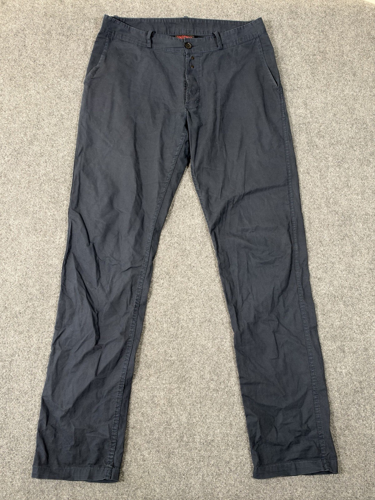 Vetra Organic Cotton Twill Pants Navy French Workwear Hook Fastened Mens 34x33