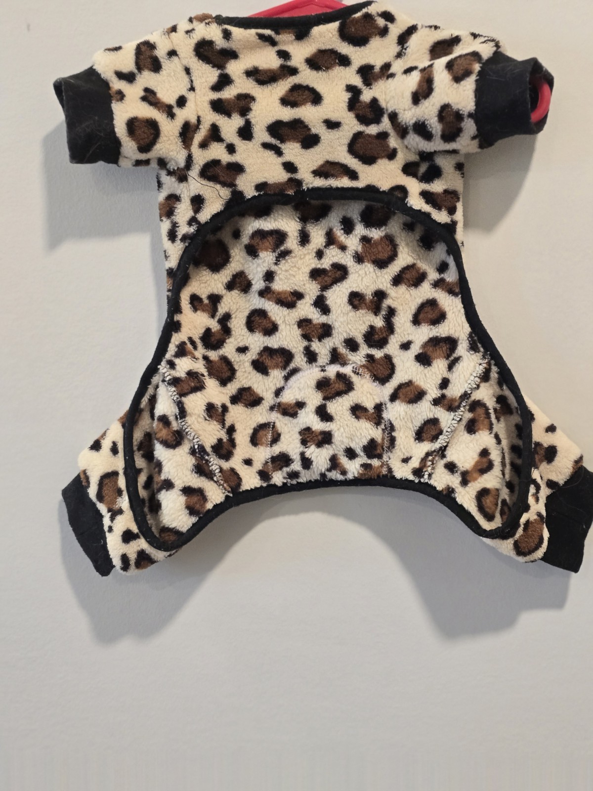 XS Fleece Dog Pajamas Warm Leopard Print Beige Black Brown Small Breed XS Fleece Dog Pajamas Warm Leopard Print Beige Black Brown Small Breed