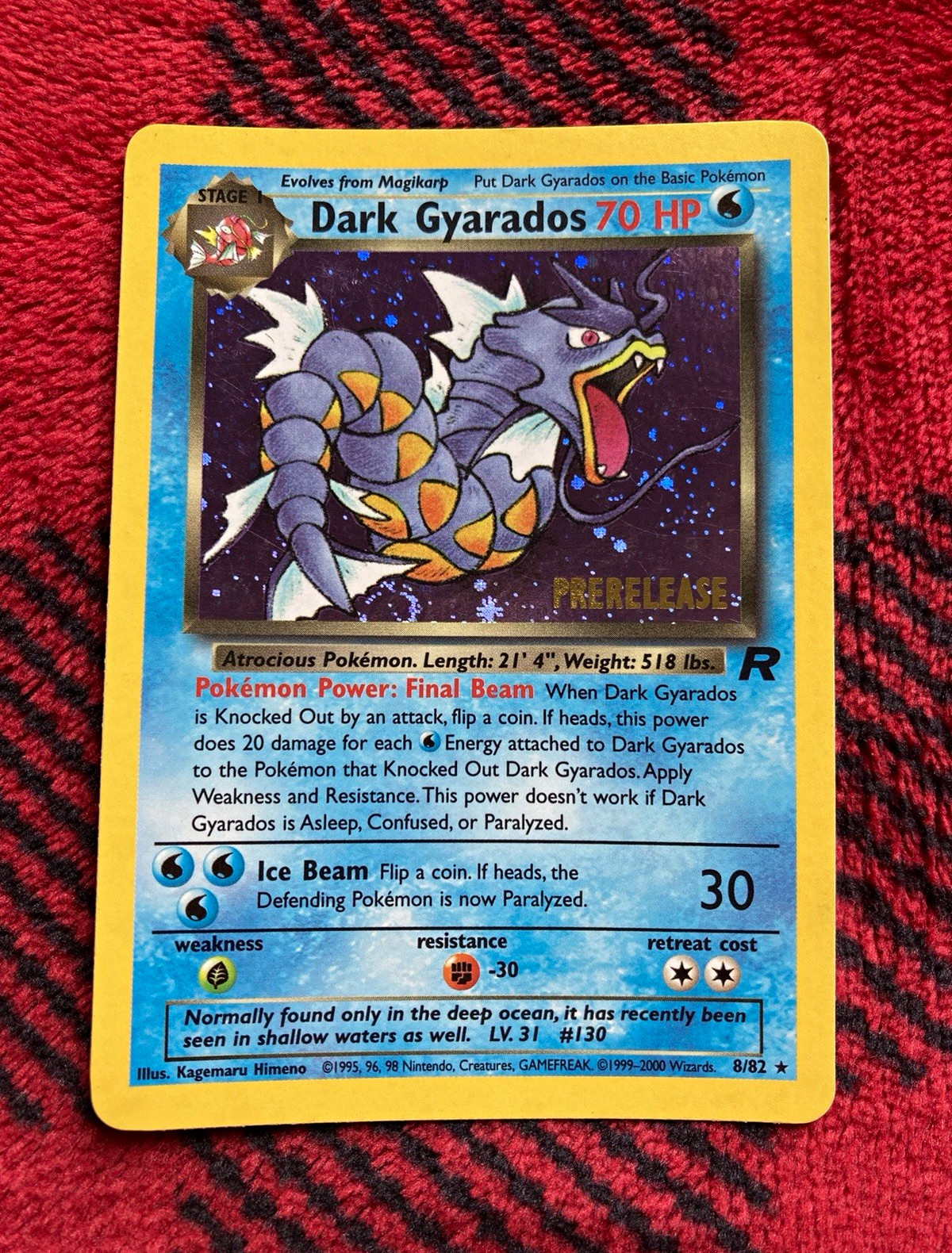 Pokémon TCG Dark Gyarados Team Rocket 8/82 Holo Prerelease Rare Pokémon TCG Dark Gyarados Team Rocket 8/82 Holo Prerelease Rare