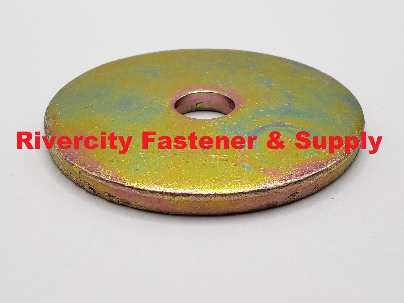 M12 Extra Thick Flat Fender Washers 12mm x 75mm x 6mm Thick Washer Yellow Zinc