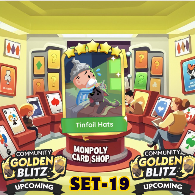 🍀Golden Blitz🍀 Monopoly Go Sticker 🌾  Tinfoil Hats  Set 19🔥⚡24/7💬Opens in