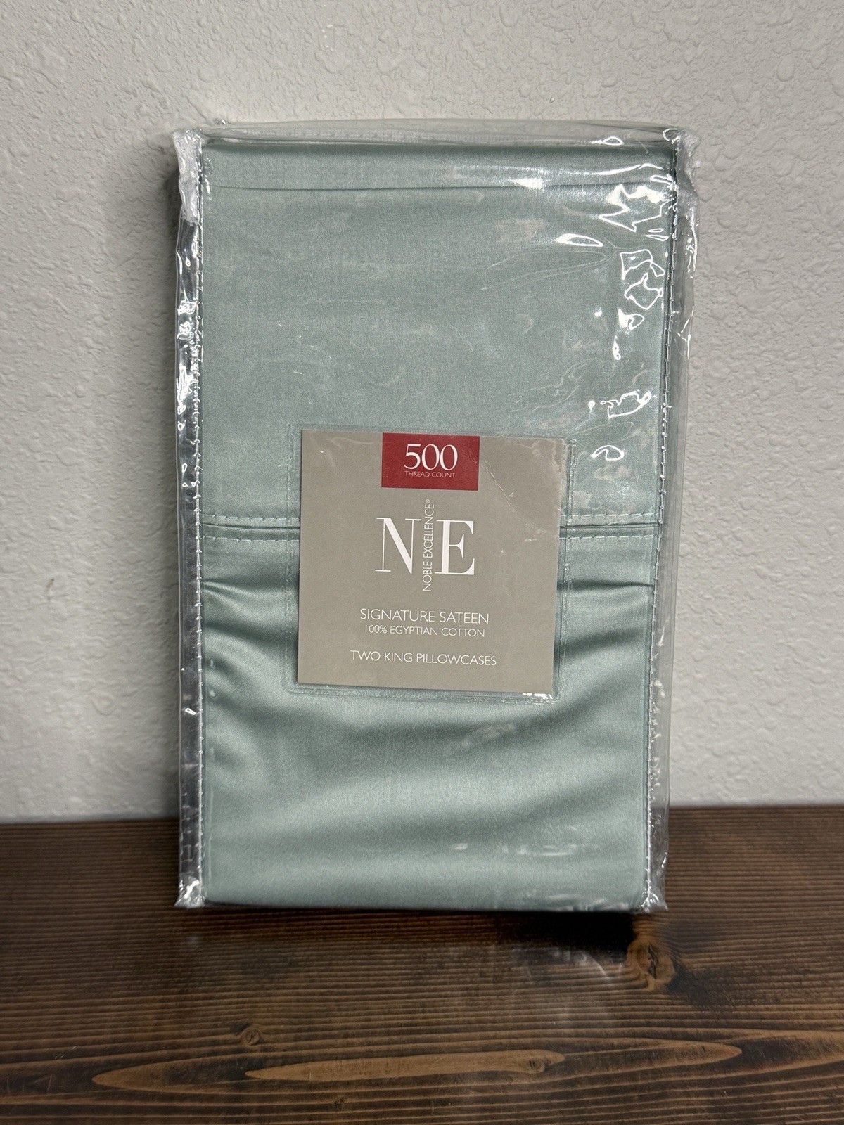 Noble Excellence NE Grey Mist King Size Pillowcases Set New Blue 500ct Noble Excellence NE Grey Mist King Size Pillowcases Set New Blue 500ct