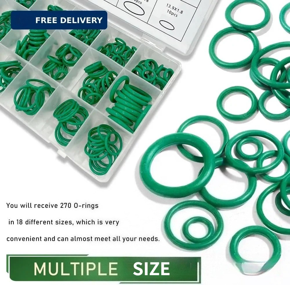 270Pcs Car A/C O-Ring Kit AC System Seal Gasket Compressor Refrigerant