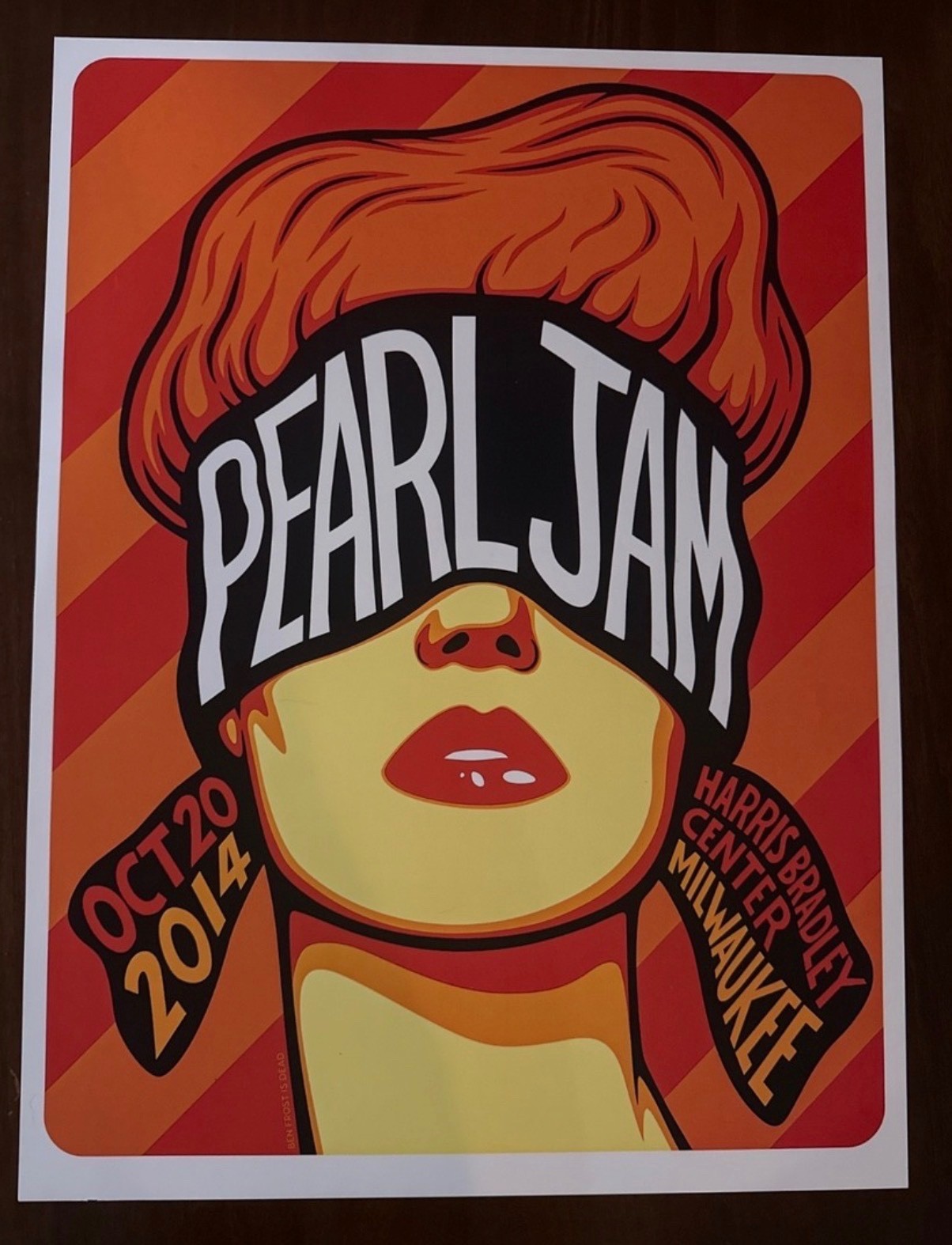 Pearl Jam Concert Poster Milwaukee WI 2014 Artist Ben Frost