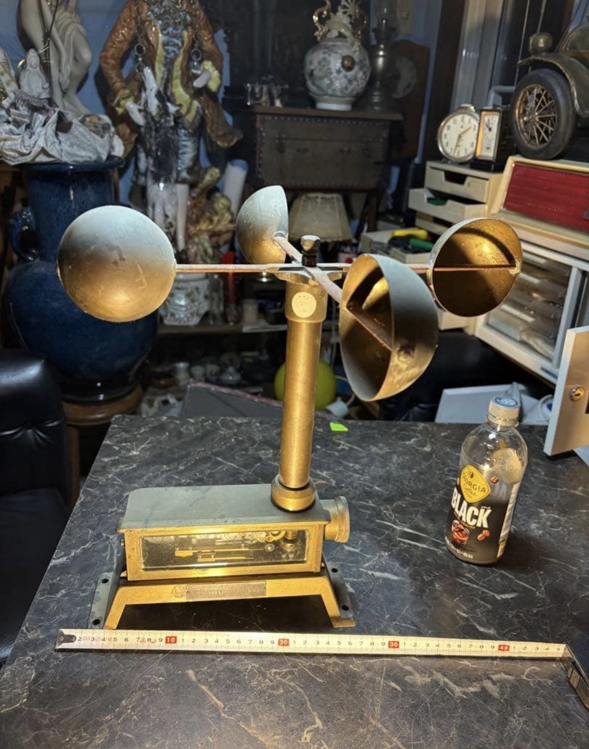 Rare 1958 NAKAASA Japan Brass Cup Anemometer Vintage Weather Instrument Showa