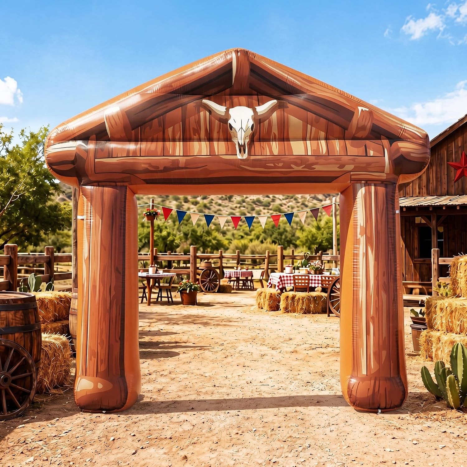 8.2 ft Inflatable Western Arch Giant Cowboy Party Decoration